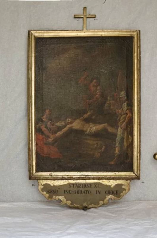 60-Via Crucis-stazione XI-Gesù inchiodato sulla croce-Chiesa di san Carlo (BS)